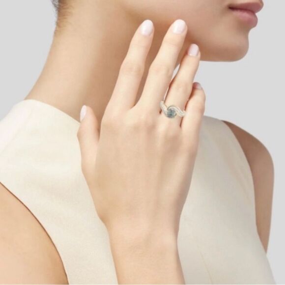 ⭐️💝Stunning💝⭐️ 14K Zoisite & Diamond Cocktail Ring Sz 6 - Picture 6 of 10